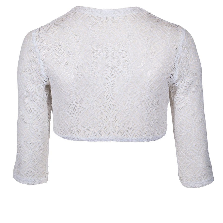 Waldorff Dirndlbluse, weiß, Spitzenbluse, 3/4-Arm, Herzausschnitt #2