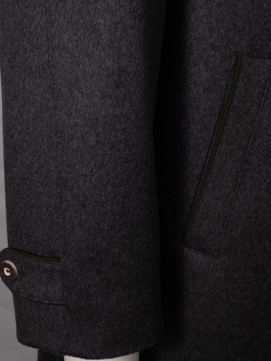 Kaiseralm Lodenmantel Windach, anthrazit, Hirschhornknöpfe #4