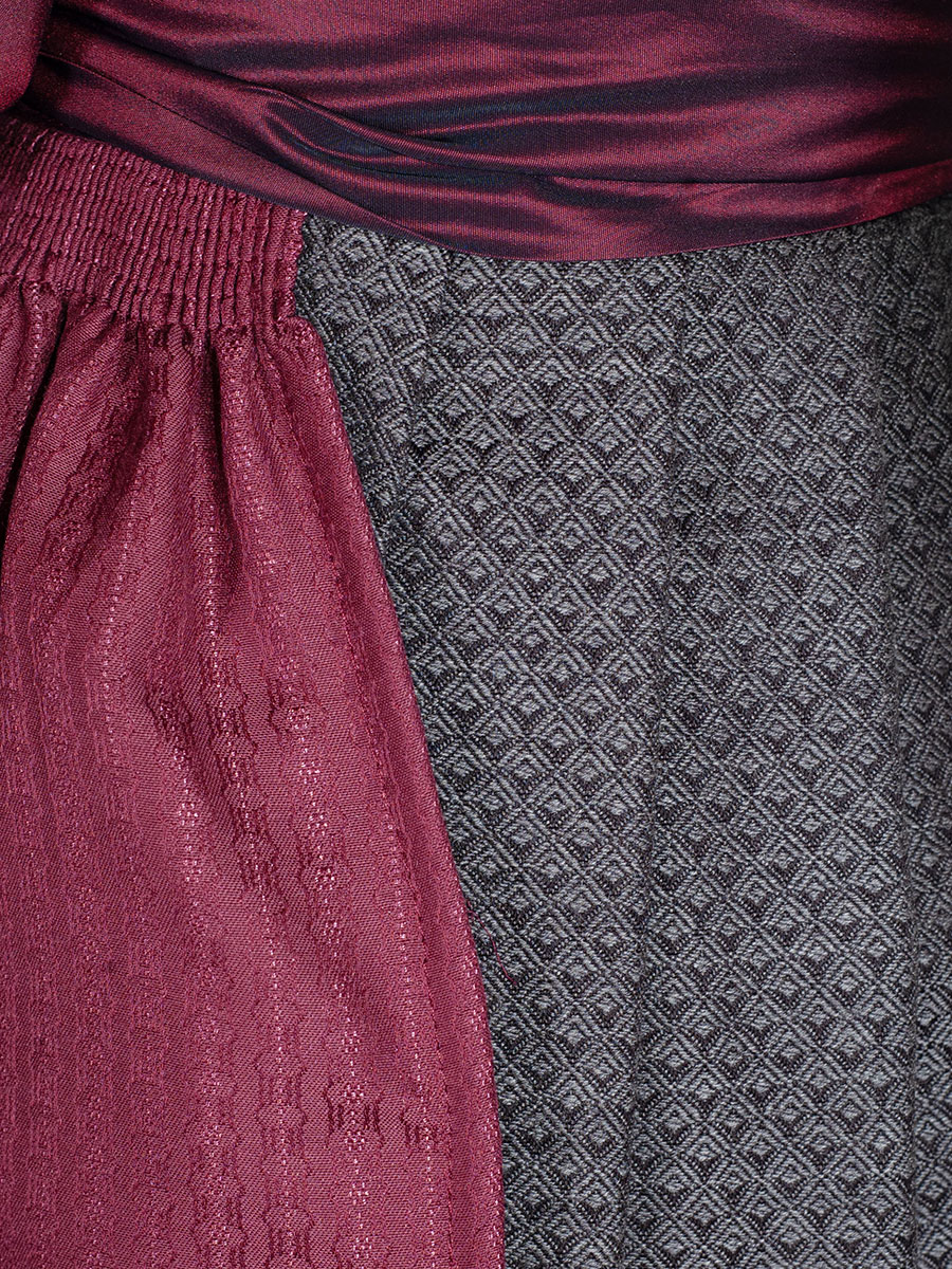 hausg'macht Koflersee Dirndl, grau-weinrot, 80lg #4