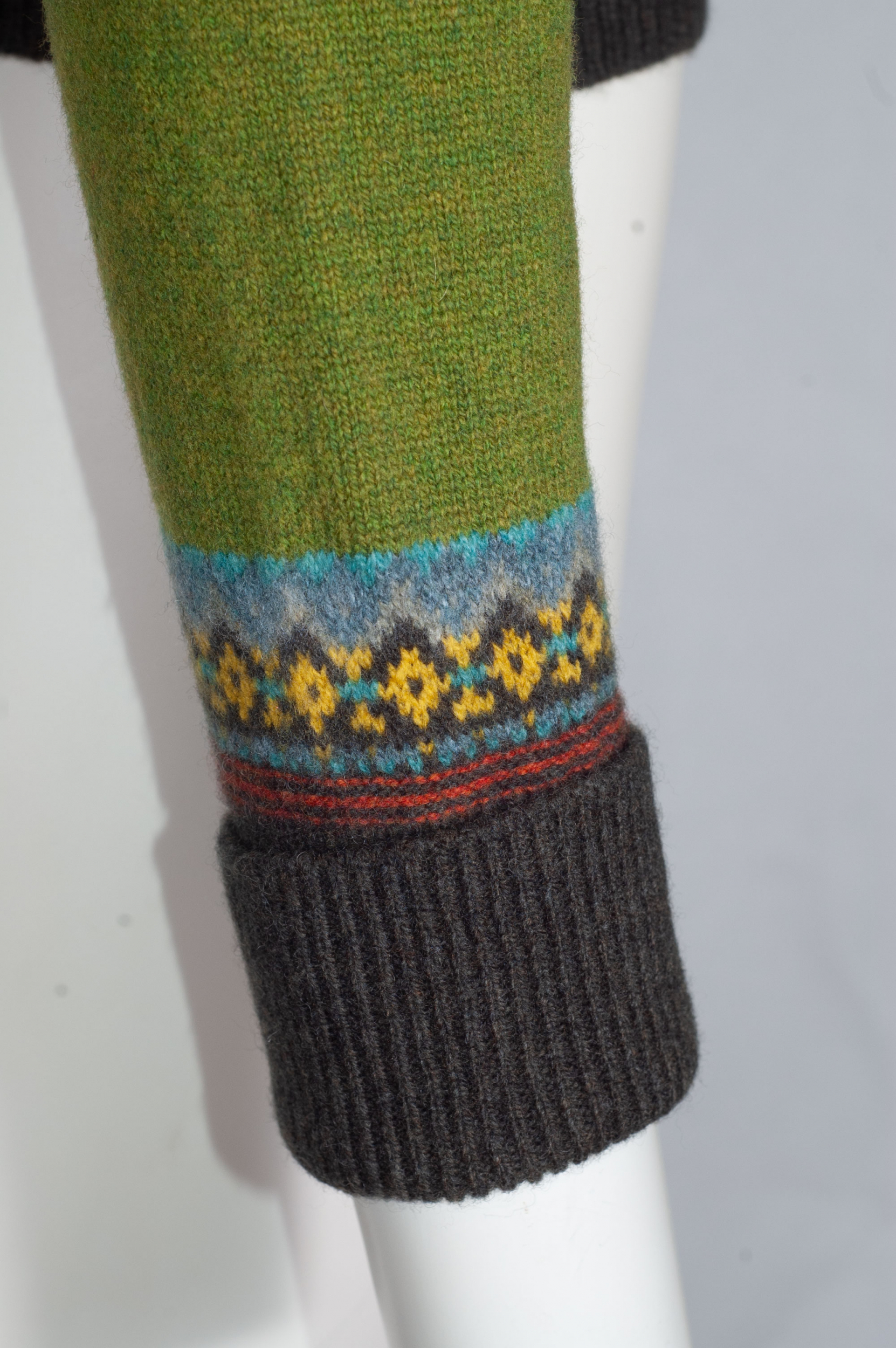 Eribè Knitwear Alpine Short Cardigan, Strickjacke, moss, grün-bunt #5