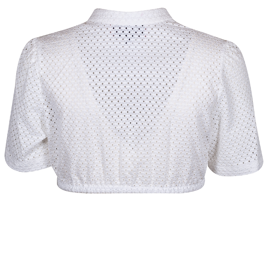 KINGA MATHE Dirndlbluse Suri, cremeweiß, Lochmuster, Stehkragen #3