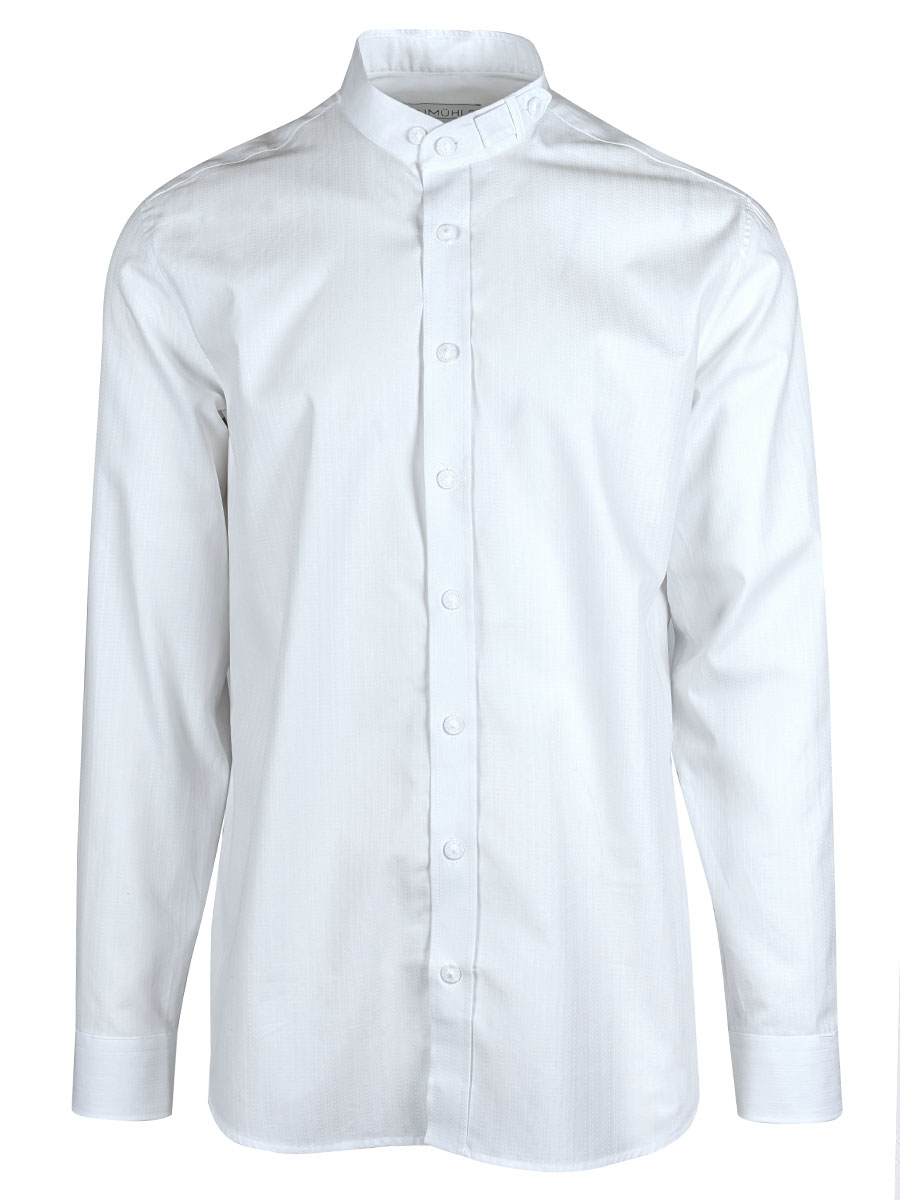 Waldorff Hemd weiß, durchgeknöpft, Stehkragen #1
