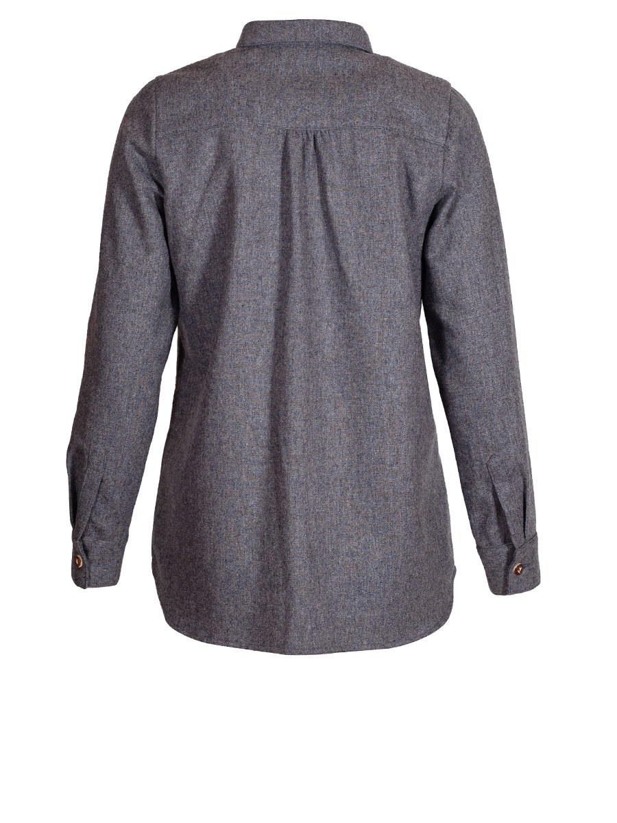 Berwin & Wolff  Langarm Lodenbluse, mittelgrau, Brusttaschen #3