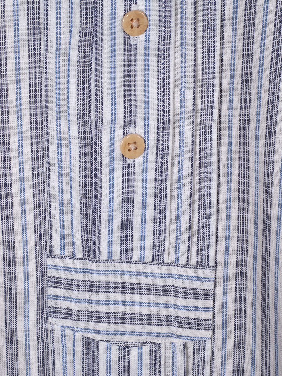 Orbis Herrenhemd, Pfoad, jeans-schwarz, gestreift, Stehkragen, Regular Fit #4