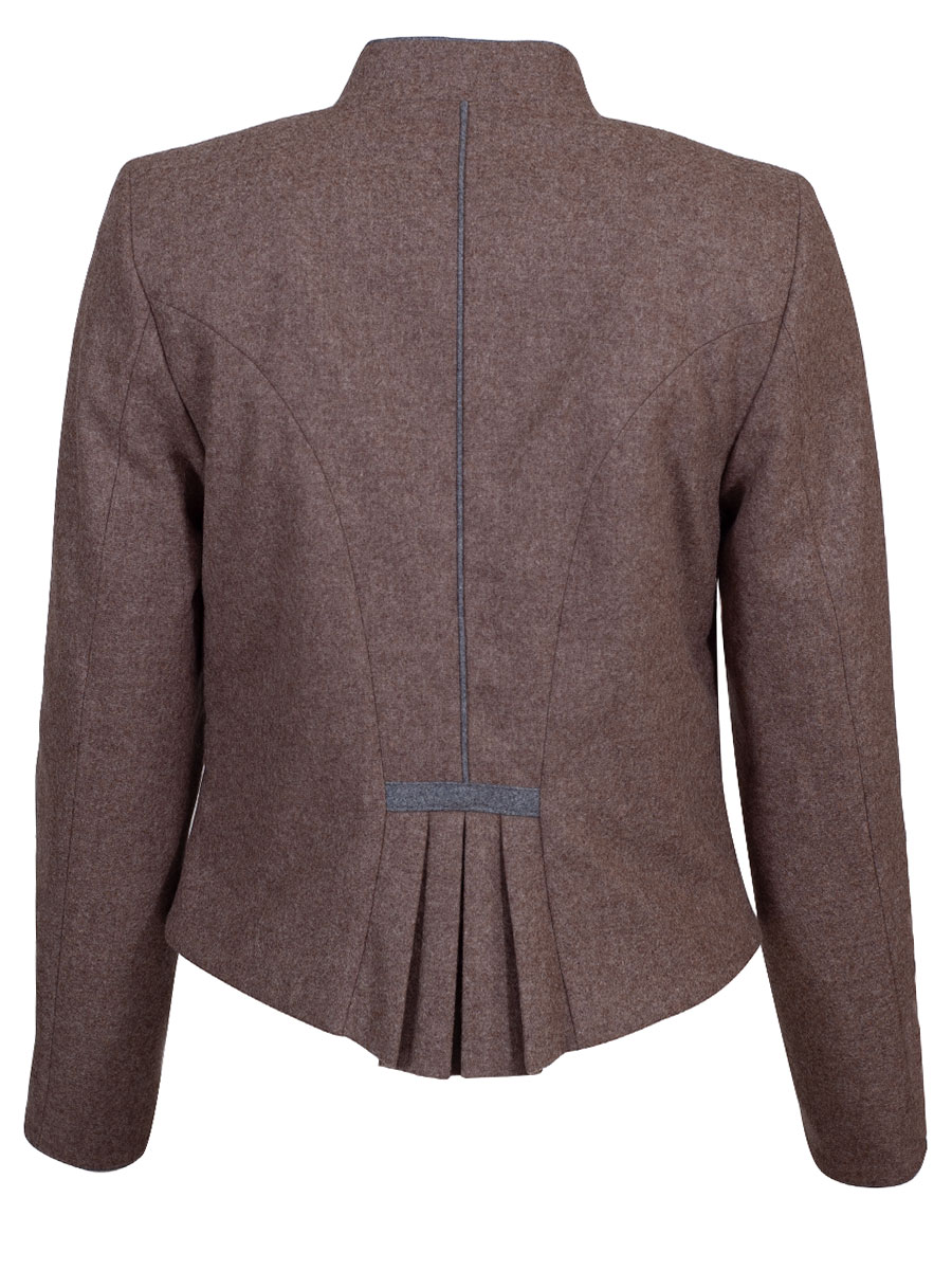 Hammerschmid Lodenjanker Gmund taupe mit hellgrauem Paspol #2