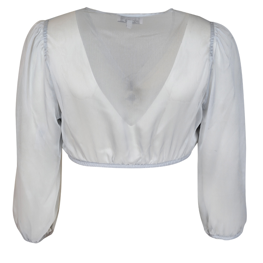 MarJo Dirndlbluse Saldenburg, lichtgrau, transparent #3