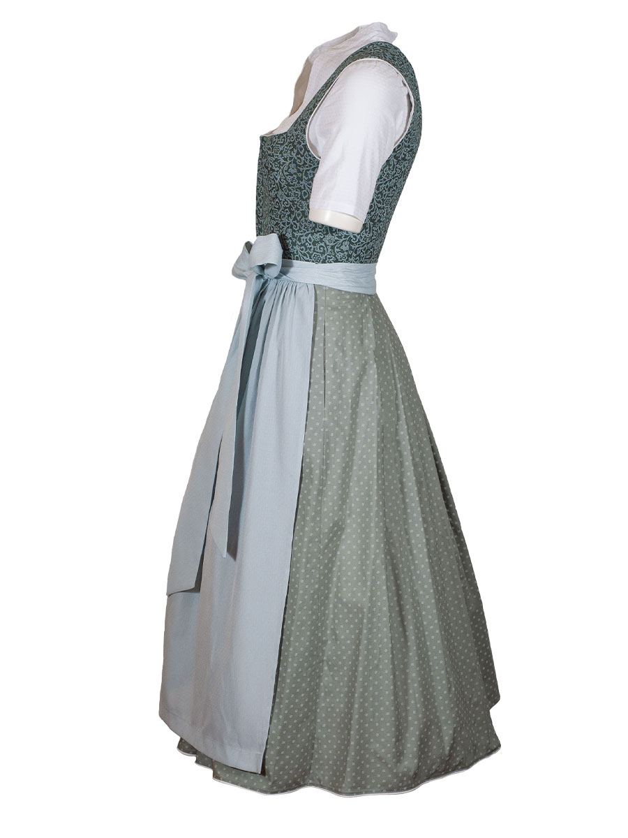 Kinga Mathe Leinen-Dirndl Viola, smaragd-grün, 80lg #3