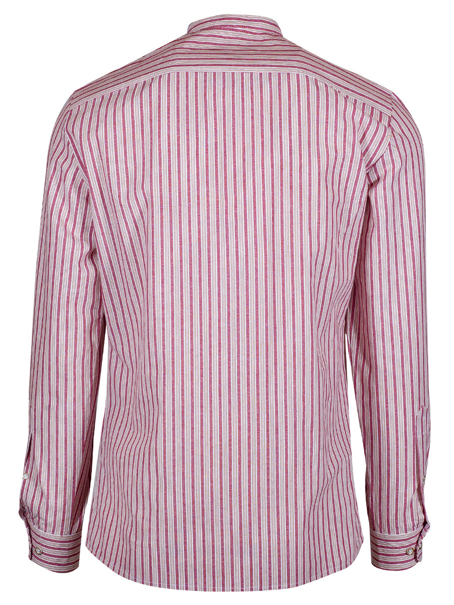 Hammerschmid Trachtenhemd rot-beige gestreift, Pfoad, Stehkragen, Slim Fit #2