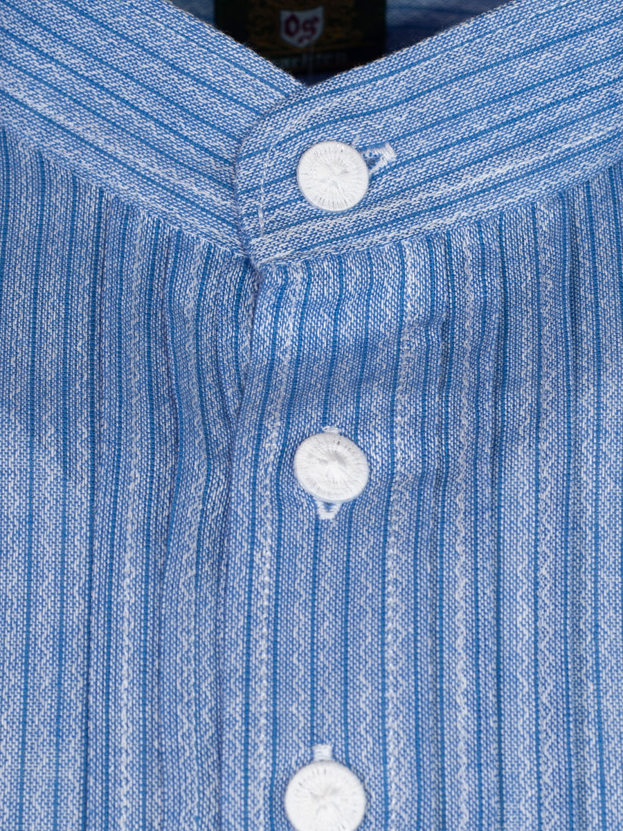 Orbis Herrenhemd, Pfoad, kornblau, gestreift, Stehkragen, Slim Fit #4