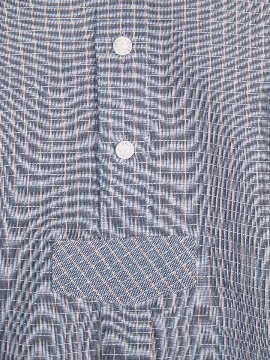 Arzberger Karohemd, blau, Stehkragen, Pfoad, Slim line #3