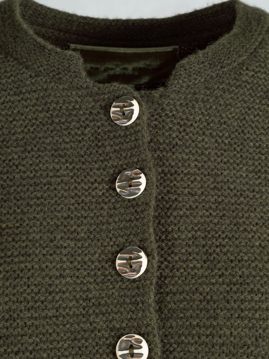 fei scho schee Strickjacke, marsh, Einfassung in beige, kurz #2