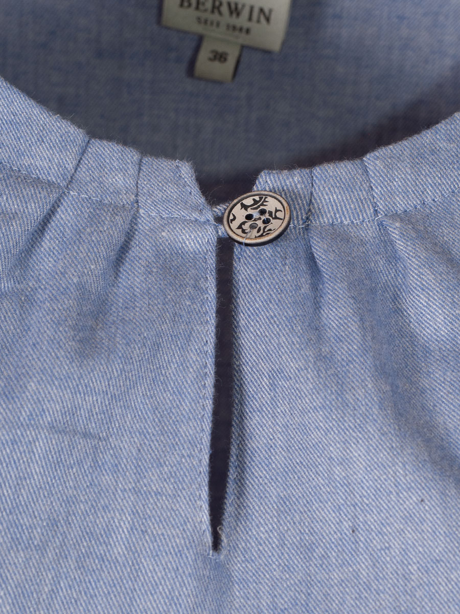Berwin & Wolff Flanellbluse hellblau, weite Arme #2