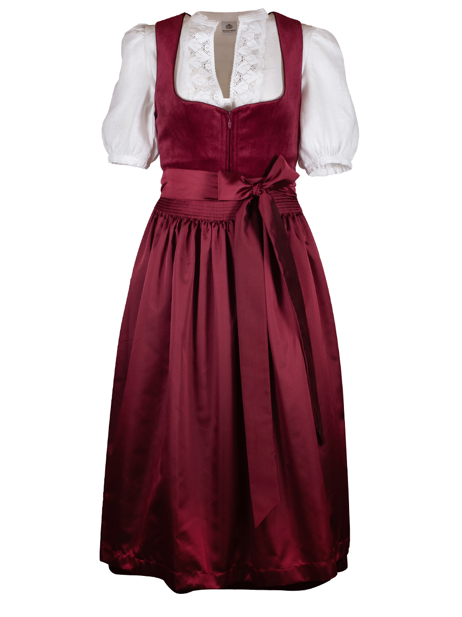 Hammerschmid Samtdirndl Thumsee, weinrot, 80lg #1