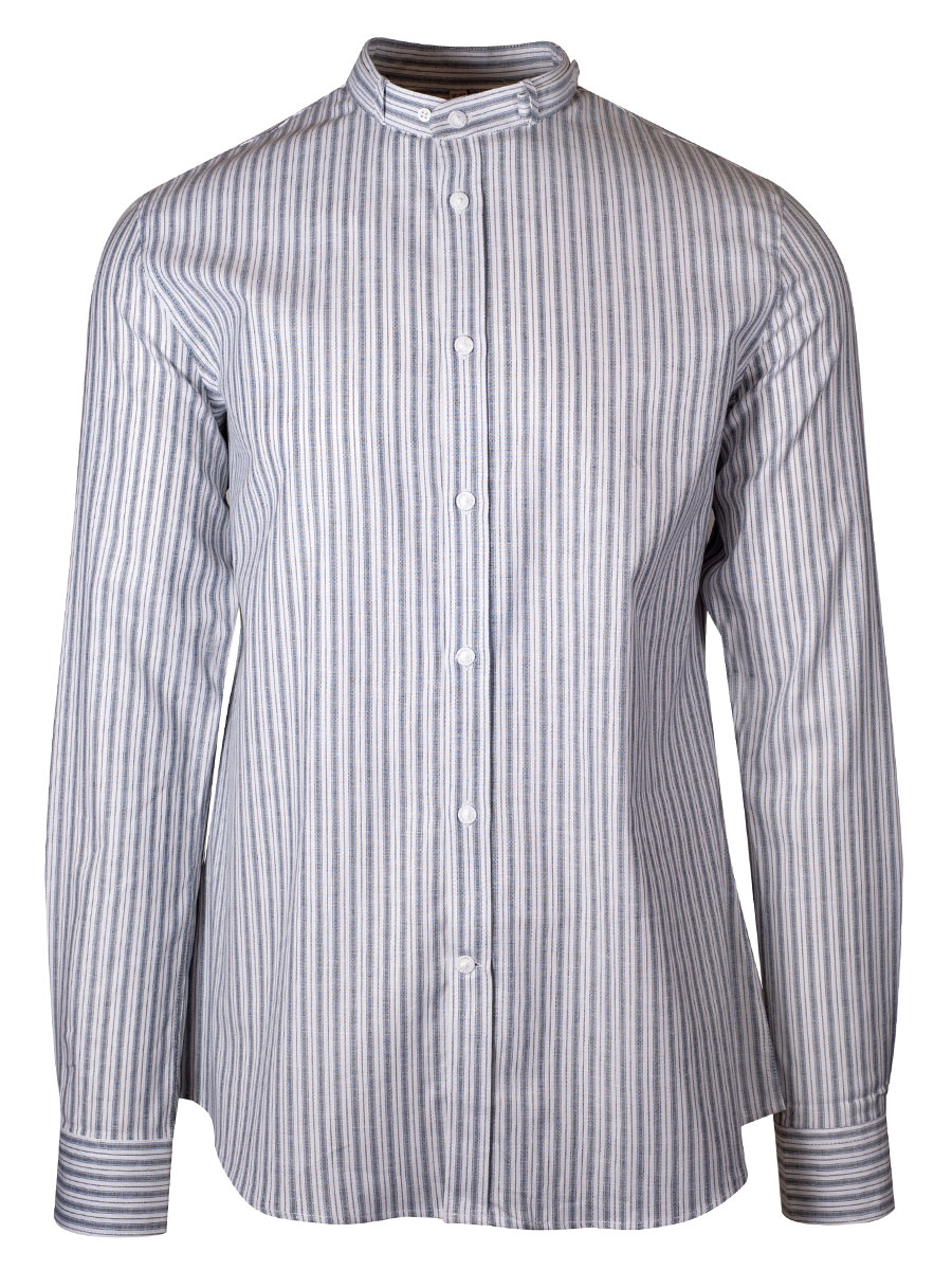 Gottseidank Trachtenhemd Lenz, efeugrün-lila, Stehkragen, durchgeknöpft #1