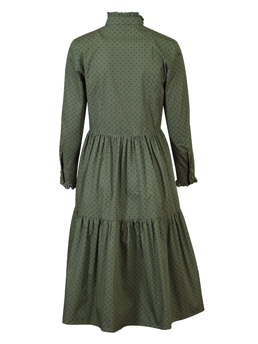 Berwin & Wolff Sommerkleid  olivgrün, durchgeknöpft, hochgeschlossen #3