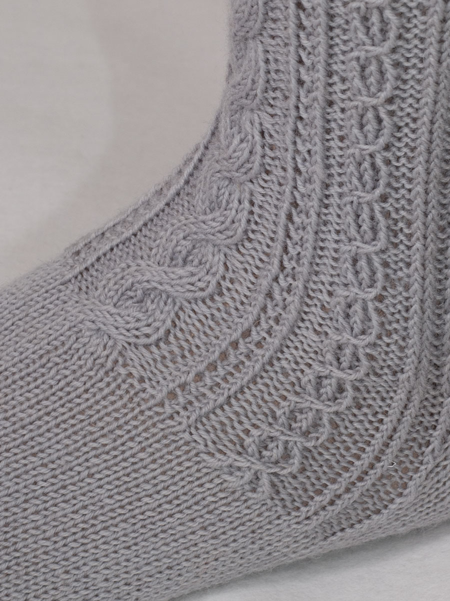 hausg'macht Kniestrumpf, grau, handgefertigt #4