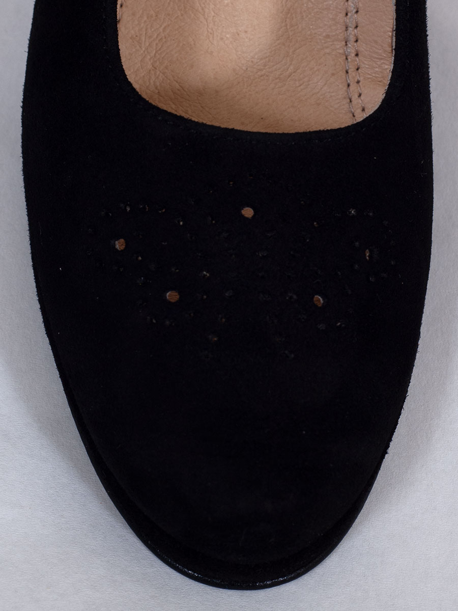 Schuhmanufaktur Gautsche, Trachtenpumps, schwarz, Samtziege #6