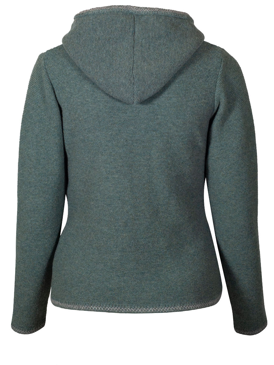 Huber Kapuzen-Strickjacke Marianne, salbei-silber #2