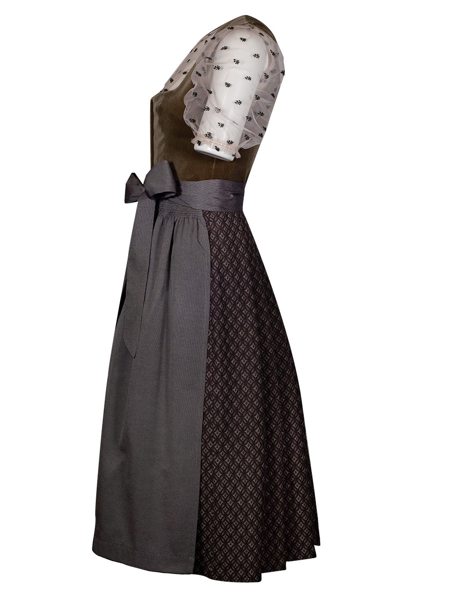 Kaiseralm Samtdirndl Tara, oliv, festlich, 80lg #2
