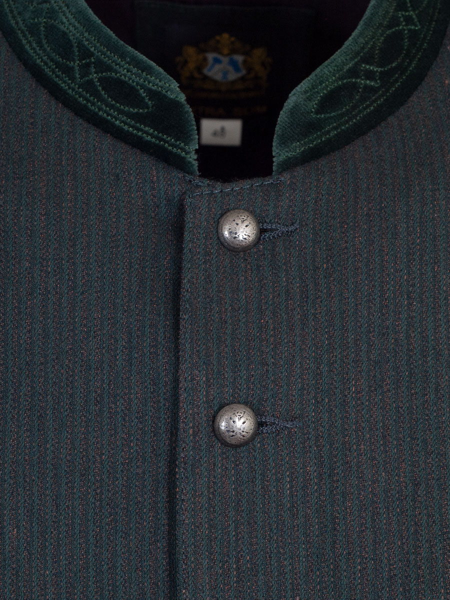 Hammerschmid Herrenweste Konrad, grün-braun gestreift, schwarzer Rücken #3