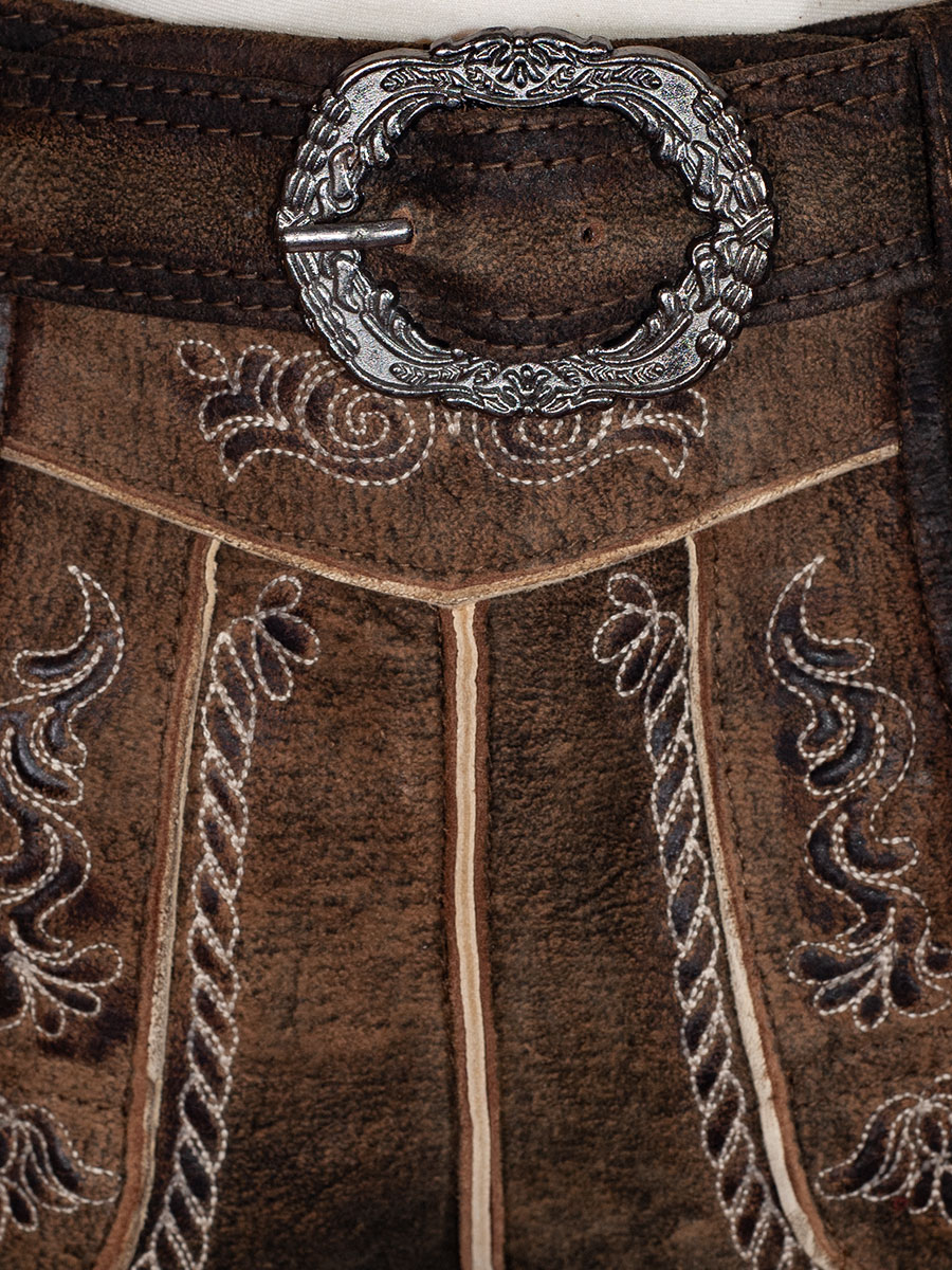 Hammerschmid Zugspitz Lederhose, kurz, braun,  mit Gürtel #3