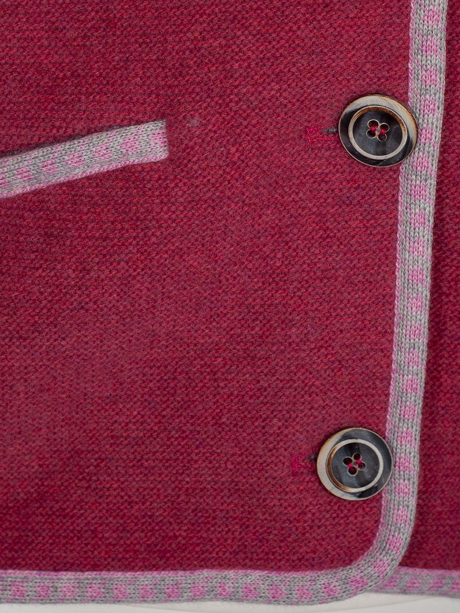 Stapf Strickjacke Malwine, clematis, rosa Abschlüsse, mit Kapuze #4