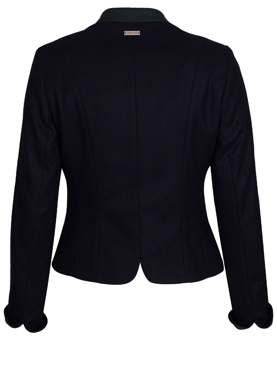 Bauer Lodenjanker schwarz, grünes Paspol #2