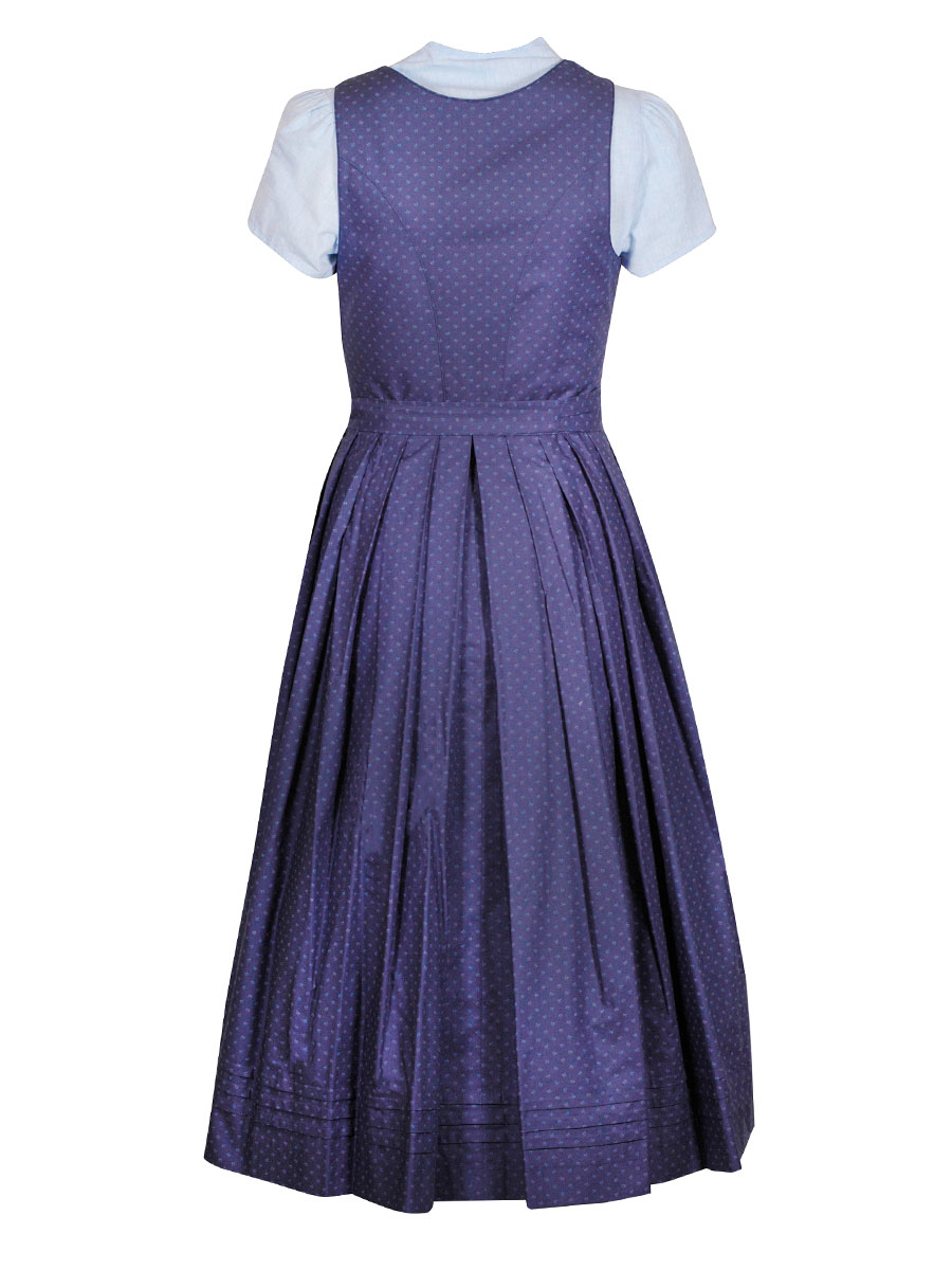 hausg'macht Dirndl Pillersee, blau, gemustert, helle Schürze, 80cm #2