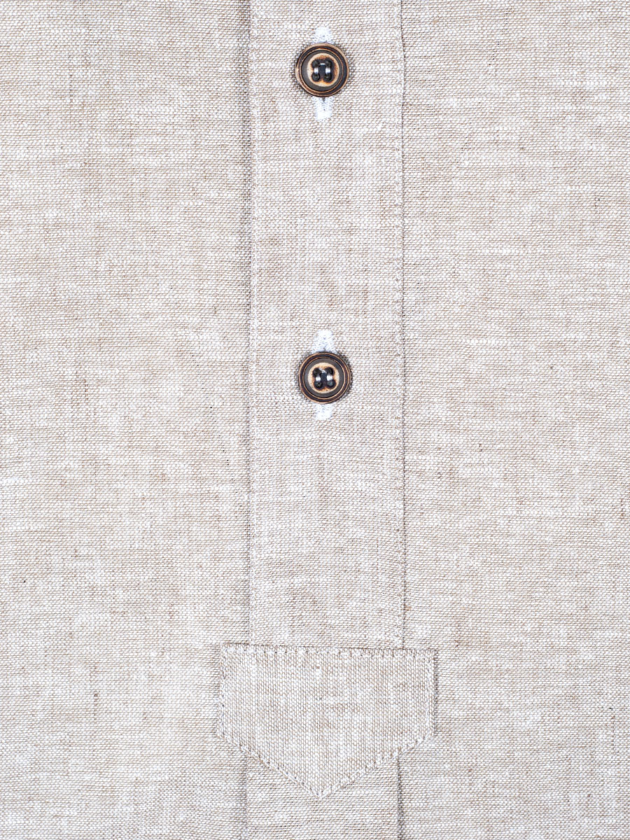 Arzberger Leinenhemd beige, Pfoad, Liegekragen #4