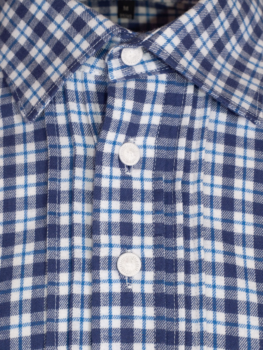 Orbis Flanellhemd, Pfoad, marineblau, kariert, Liegekragen #2