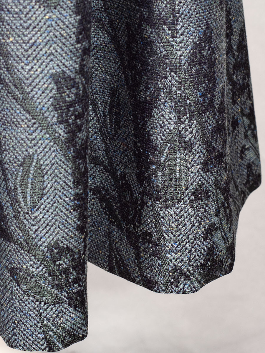 Hiebaum Faltenrock Damen, grün, Blumenmuster, gewebt, festlich #2