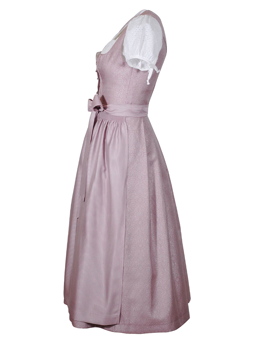 Wenger Sabina Festdirndl, Hochzeitsdirndl, zartrosa, glänzend, 80cm #3