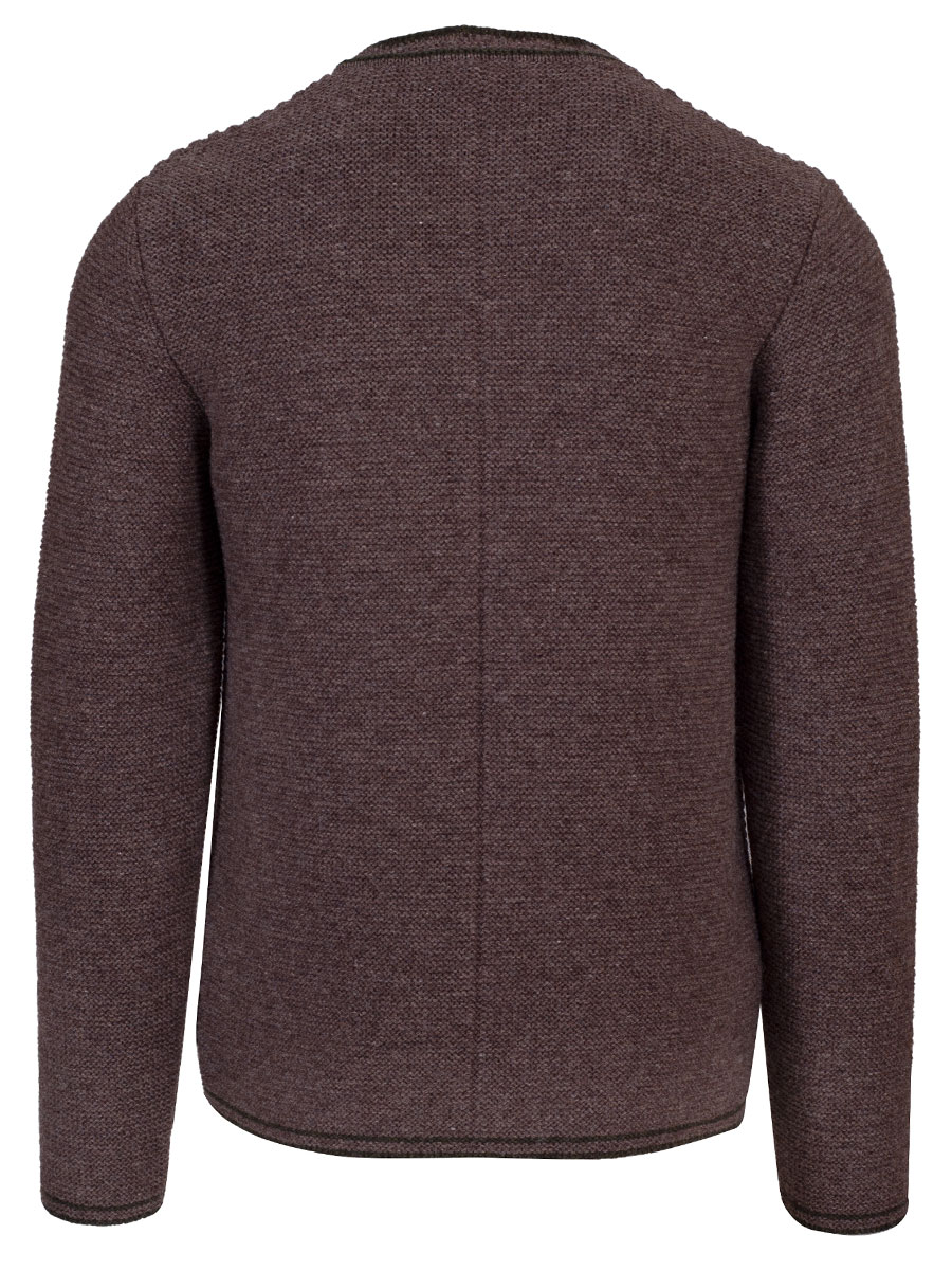 Strickjacke Dominik, mittelbraun, grüne Einfassung #3