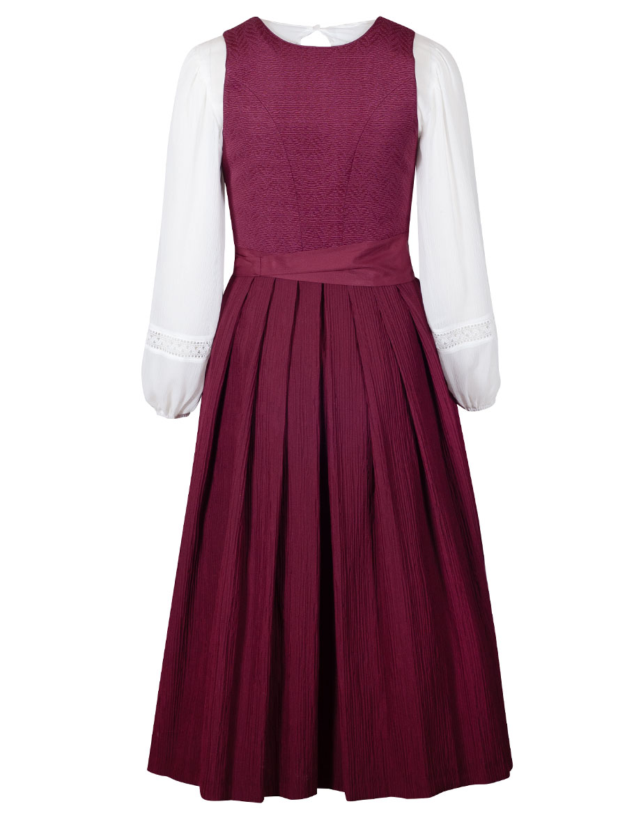Wenger Festdirndl Lauri, bordeaux, Plisseerock, 80lg #2