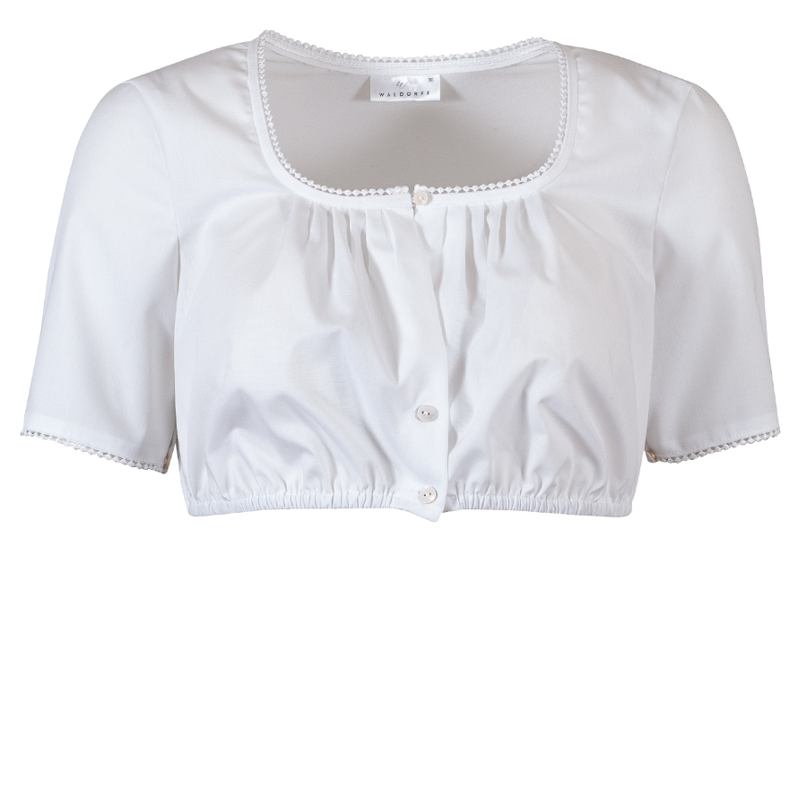 Waldorff Dirndlbluse Heidi, weiß, festlich, Spitzenborte #1