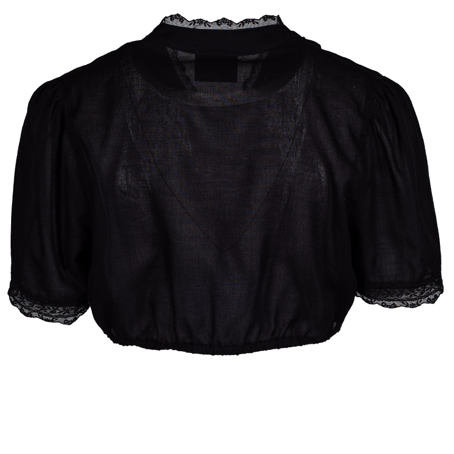 Waldorff Dirndlbluse schwarz, festlich, Kurzarm, Spitzenkragen #2