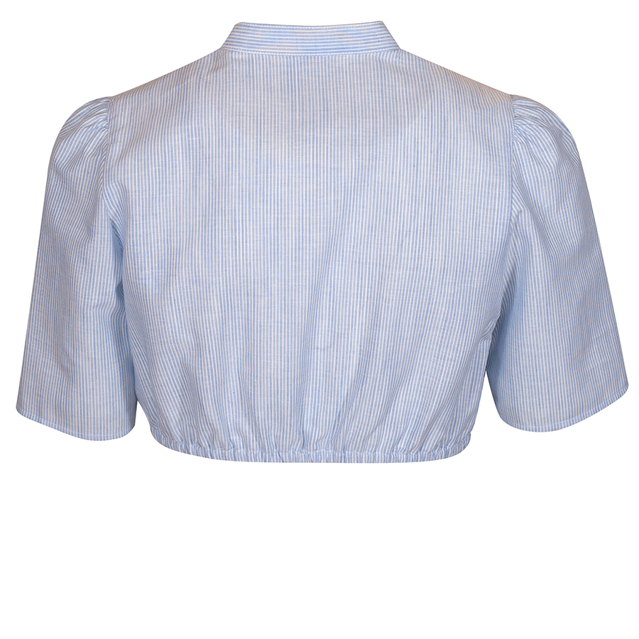 Berwin & Wolff Dirndlbluse, hellblau, feingestreift, hochgeschlossen, Kurzarm #2