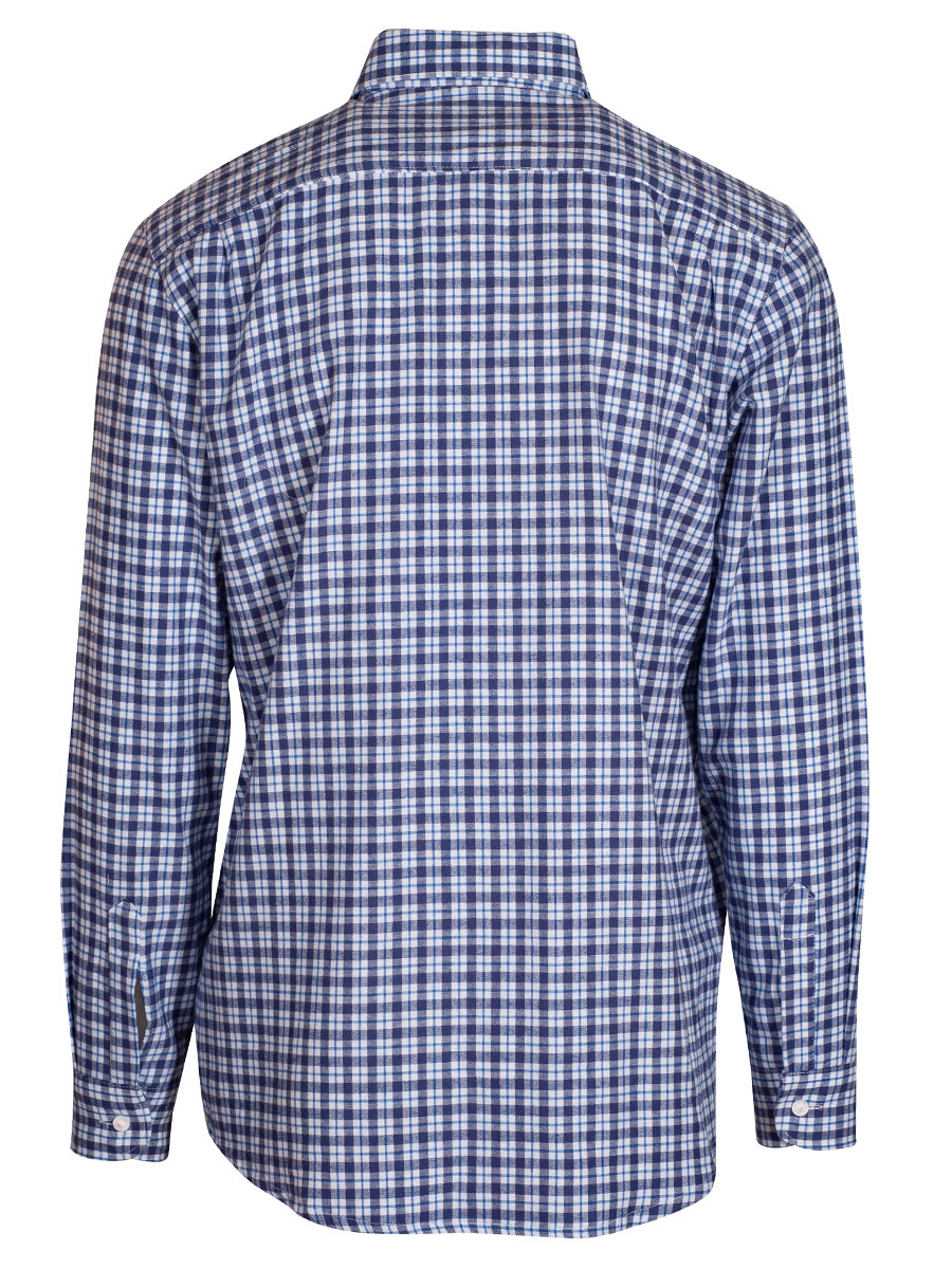 Orbis Flanellhemd, Pfoad, marineblau, kariert, Liegekragen #3