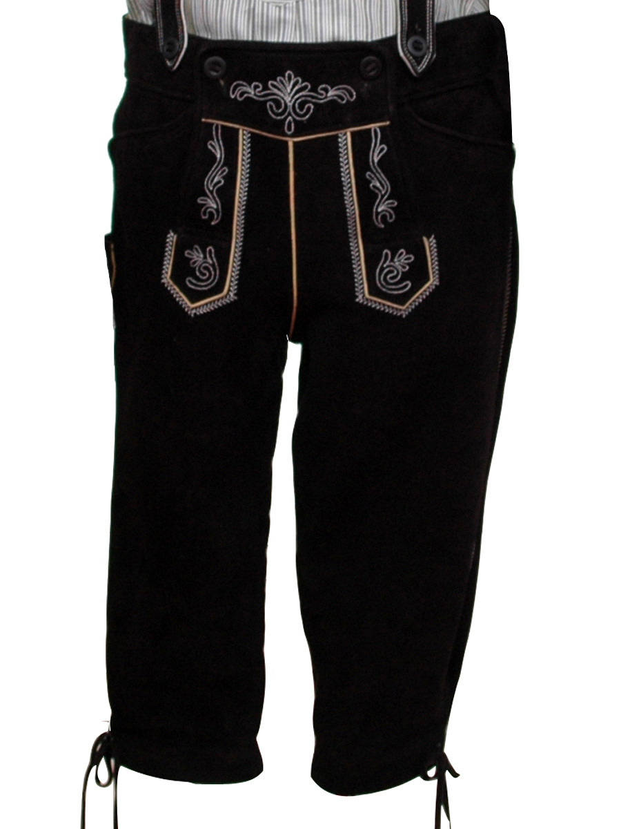 Kniebundlederhose Ruhpolding Wildbock schwarz #1