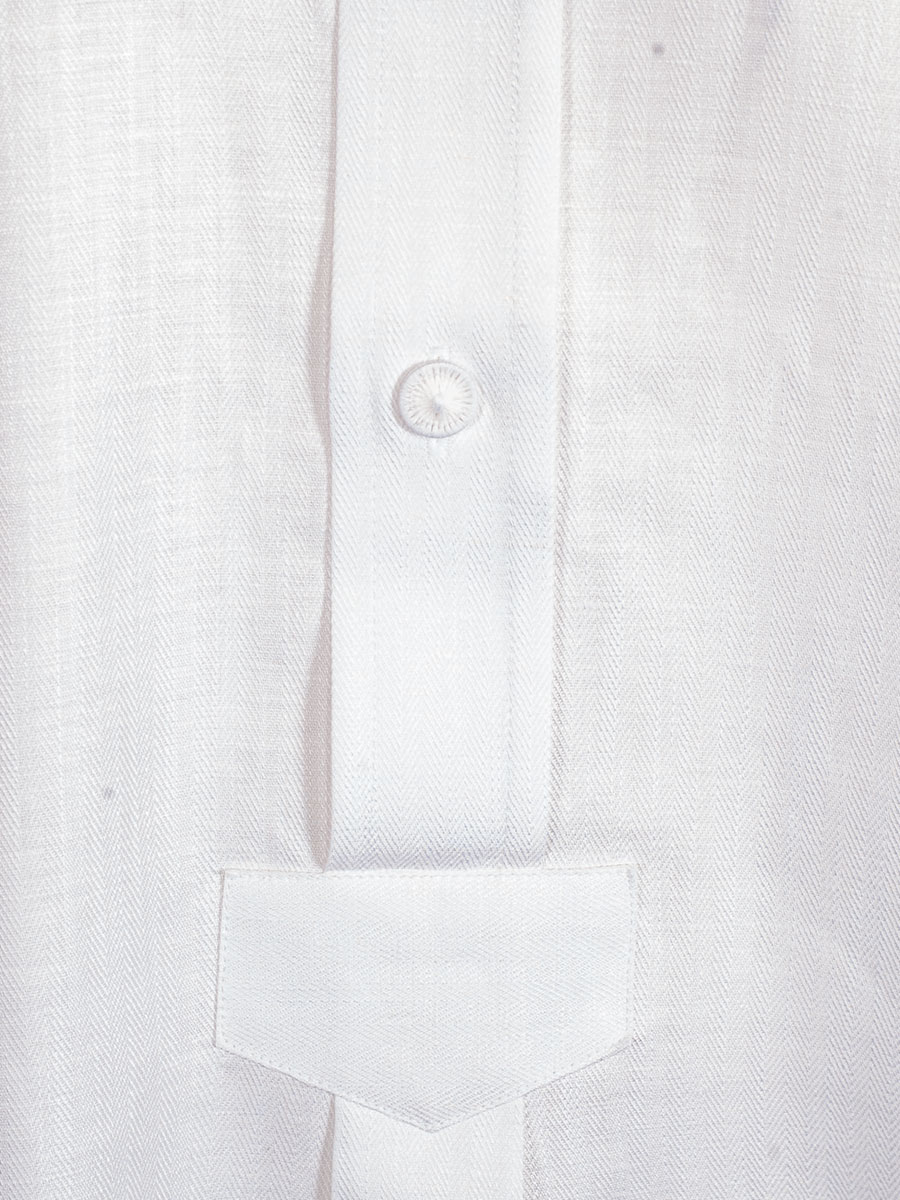 Waldorff Trachtenhemd, weiß, Fischgratmuster, Pfoad, Liegekragen #4