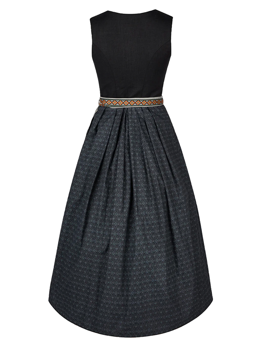 KINGA MATHE Dirndl Karla, Leinen, schwarz, festlich #4