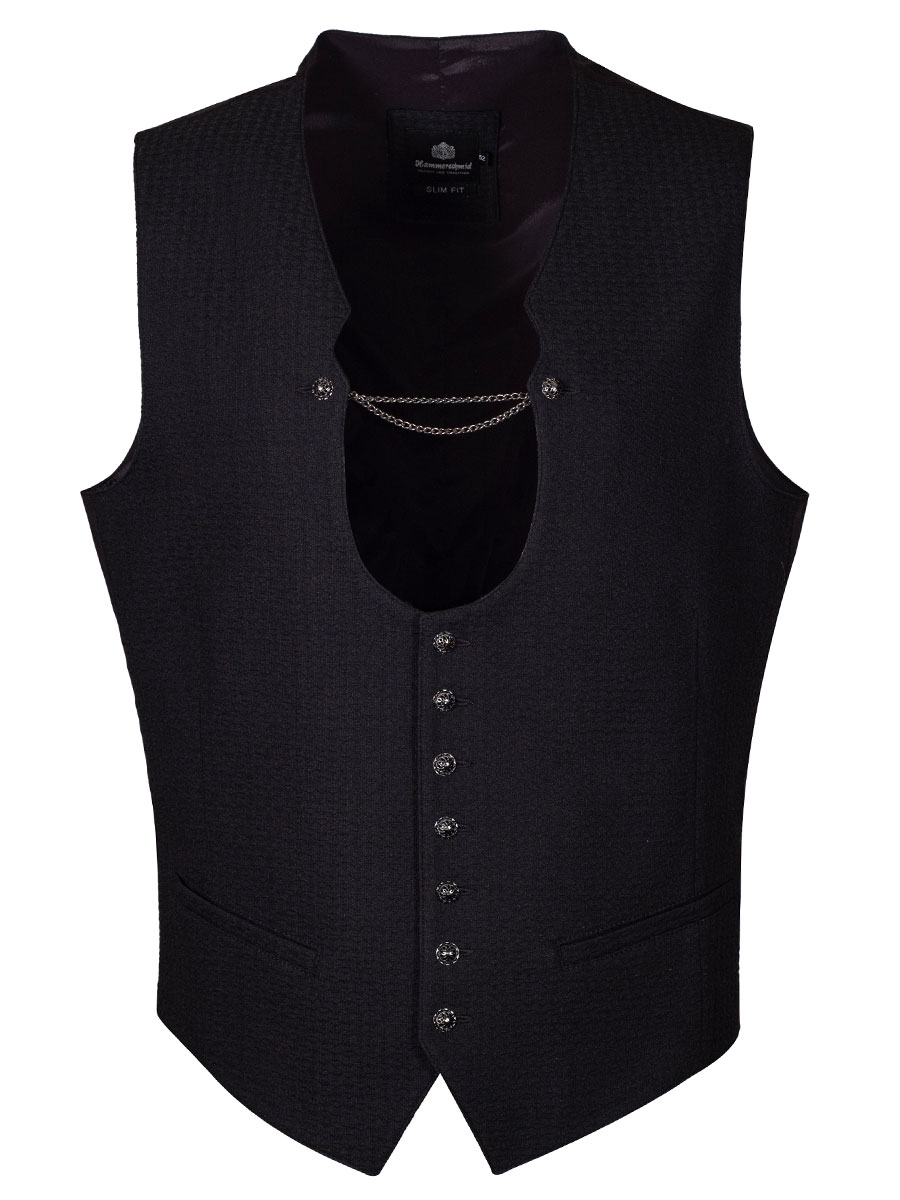 Hammerschmid Trachtenweste Fritz, schwarz, traditionell, mit Kette #1