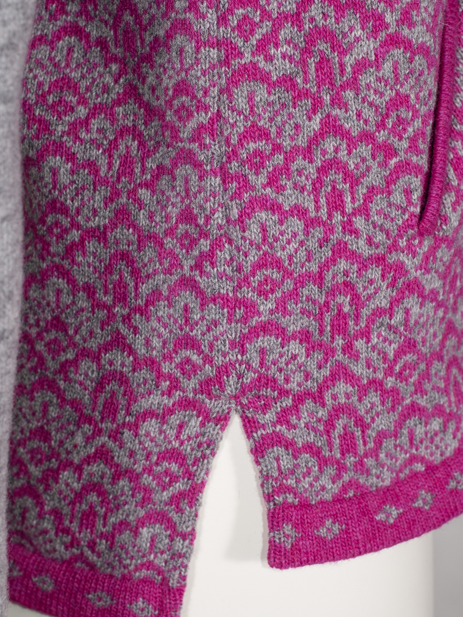Huber Strickpullover Josephina, grau-beere gemustert #4