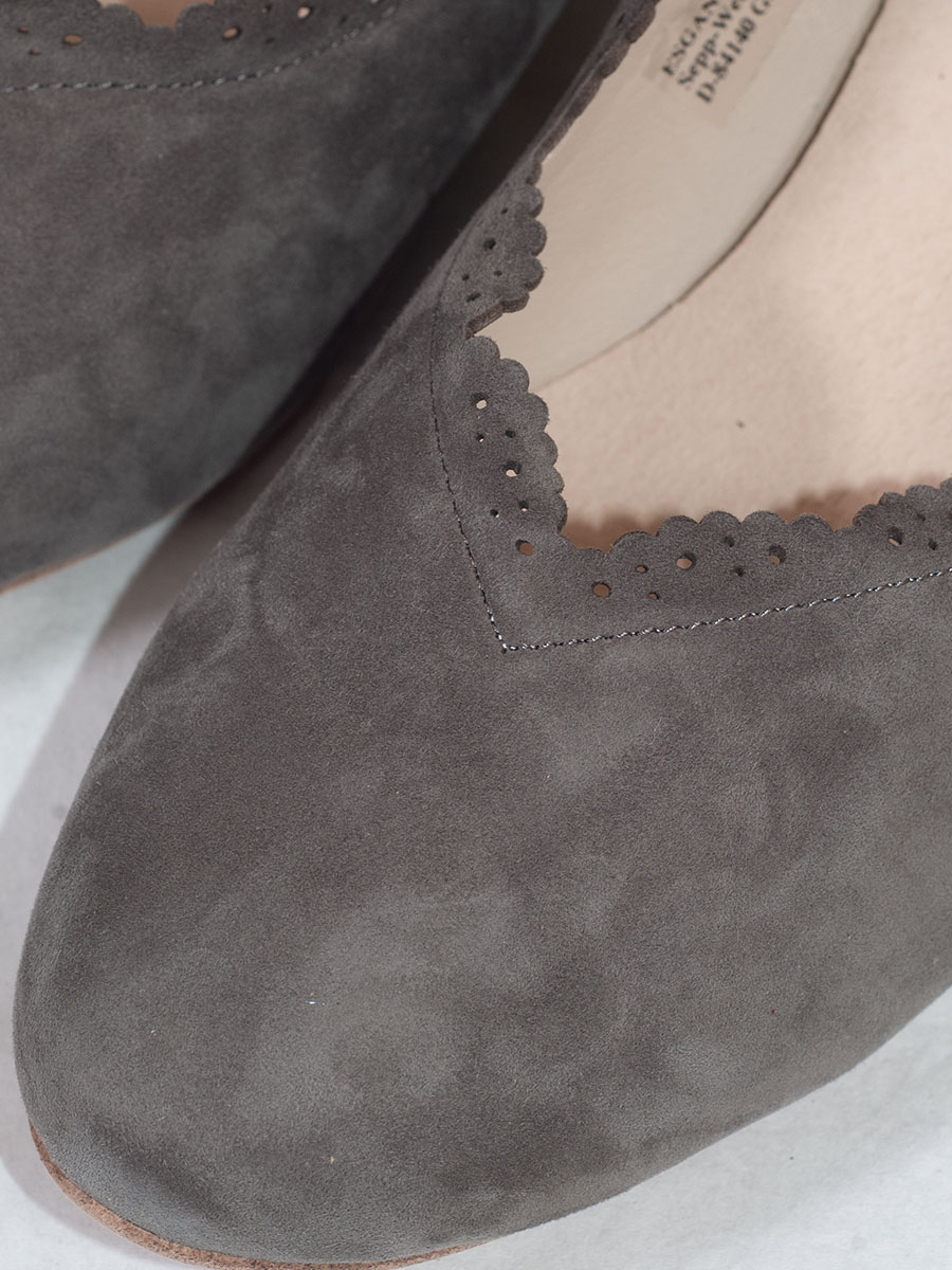Esgano Schuhe, Trachtenpumps, grau, Wildleder #2