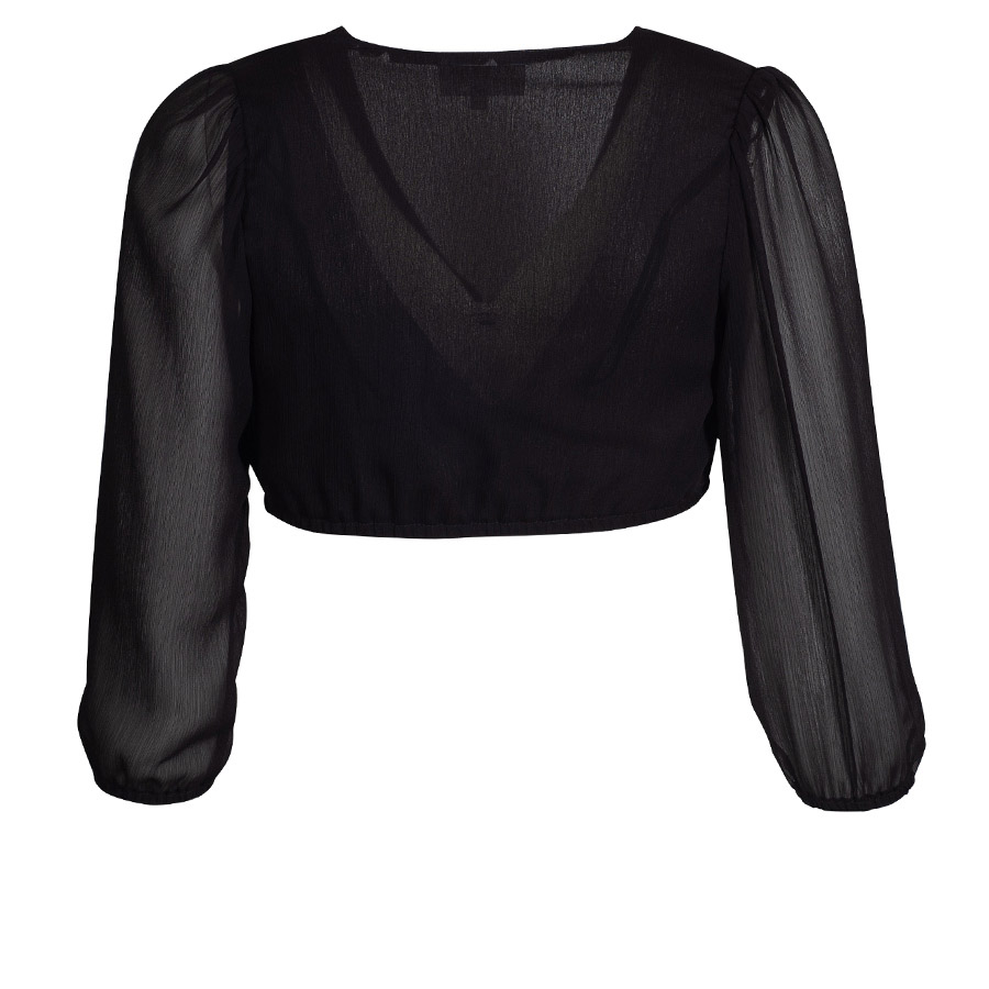 Wenger Dirndlbluse Petra schwarz, V-Ausschnitt, luftig, 3/4-Arm #2