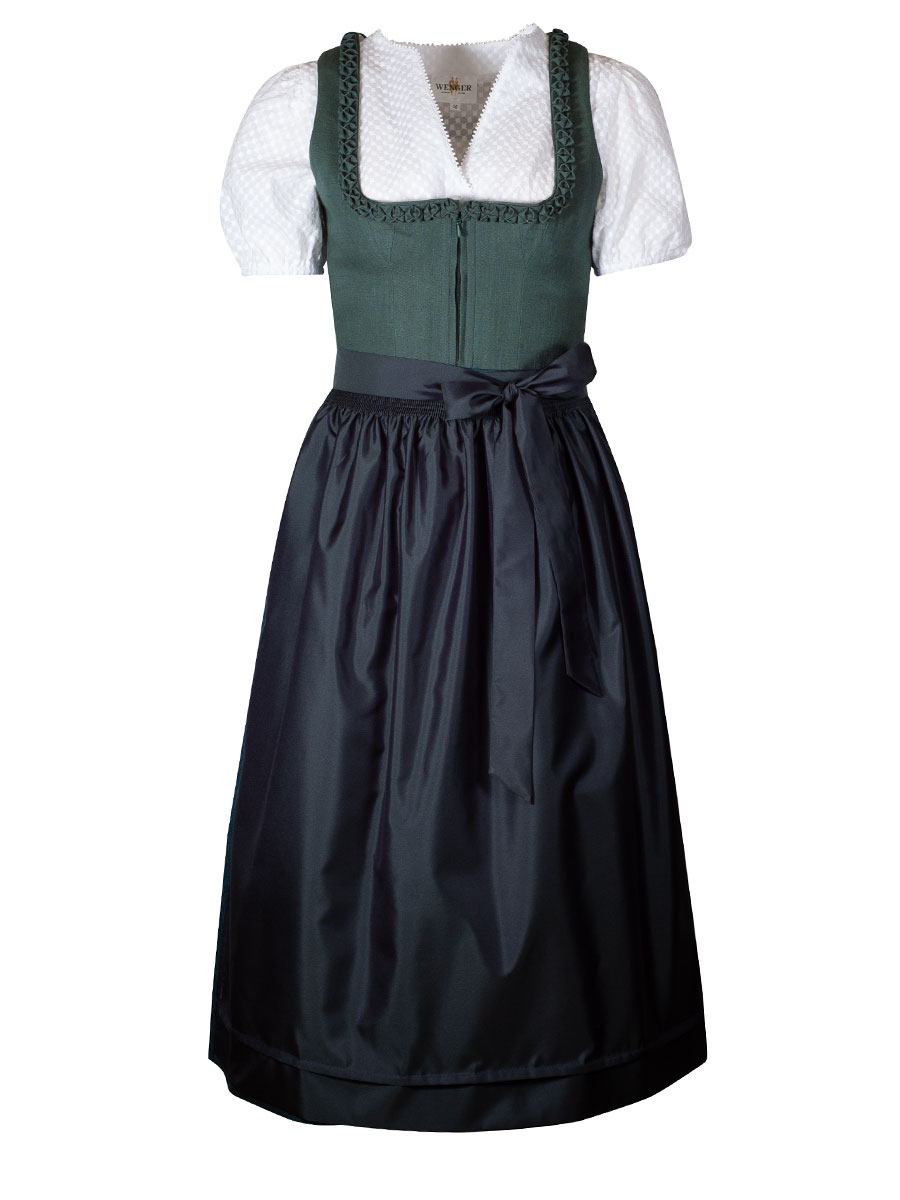 Wenger Leinendirndl Ally, grün, festlich, 80lg #1