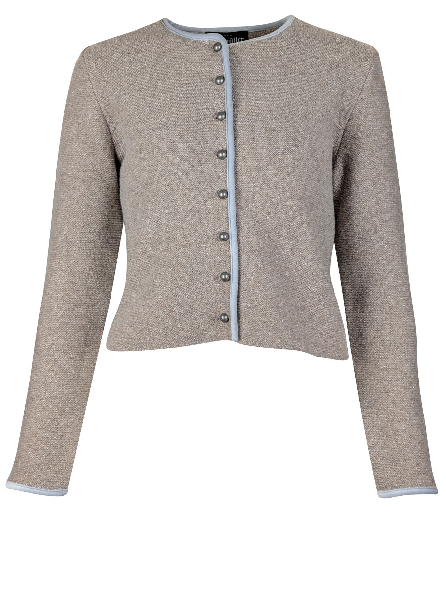 Astrifa Strickjacke Rehberg, ingwer, Samteinfassung silber #1