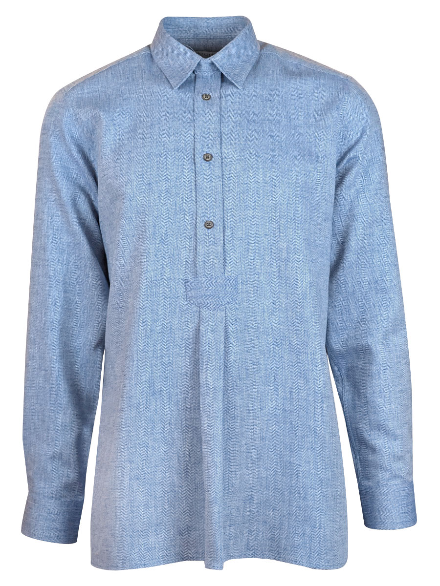 Waldorff Trachtenhemd blau, Pfoad, Liegekragen #1