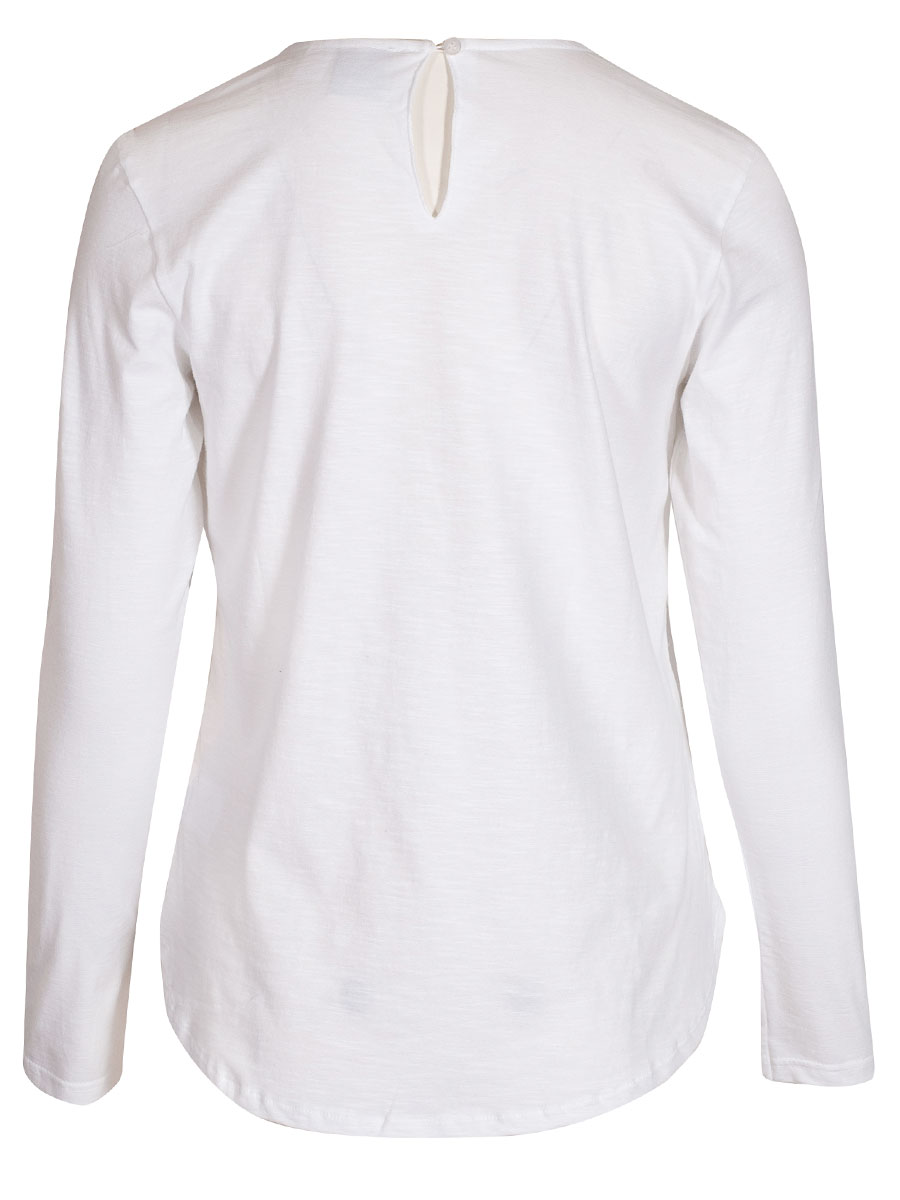Hammerschmid Blusenshirt Liane weiß, Stickerei, Lochmuster, Langarm #2