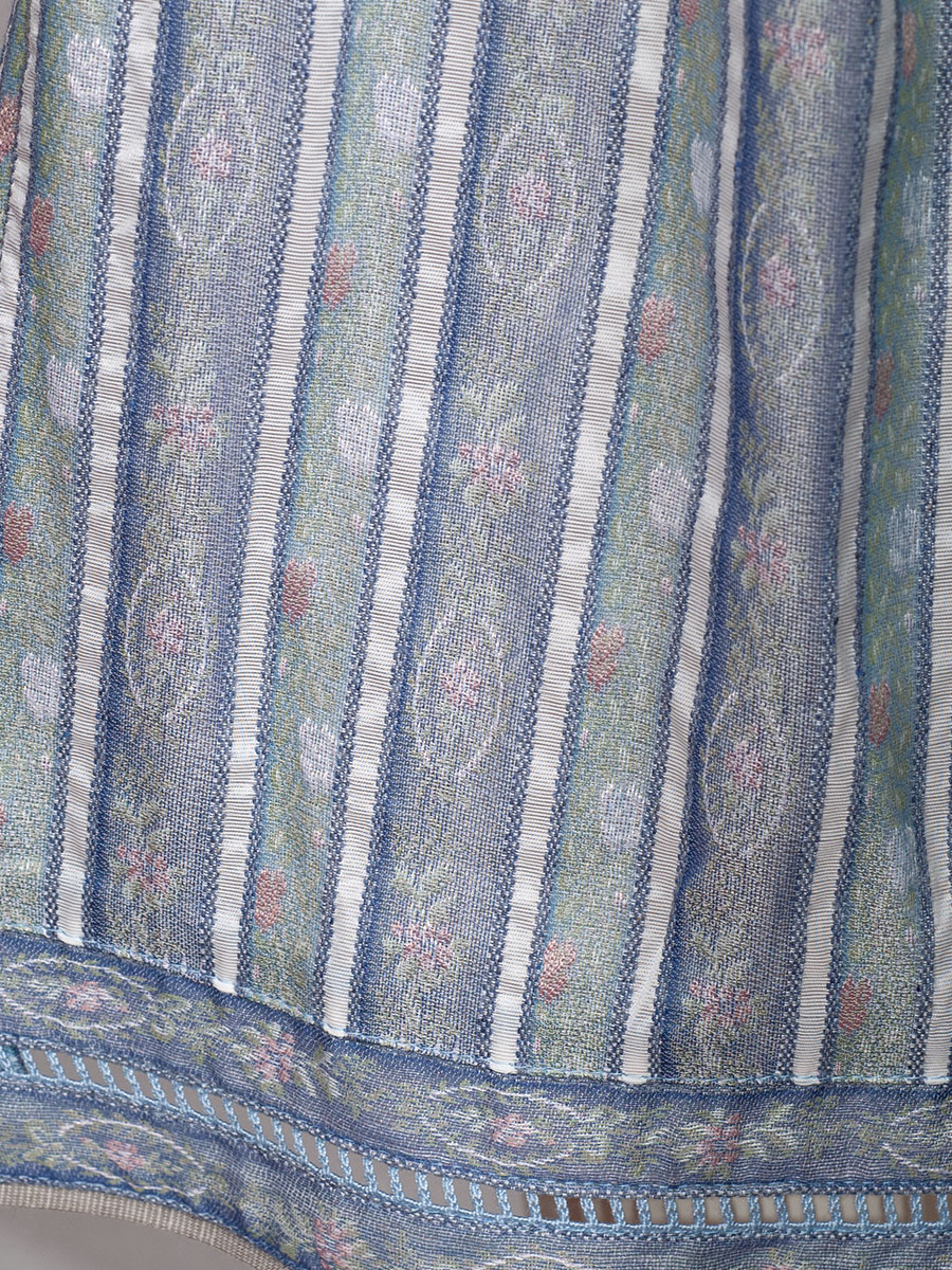 Country Line Faltenrock, rauchblau, Blumenmuster gewebt #6